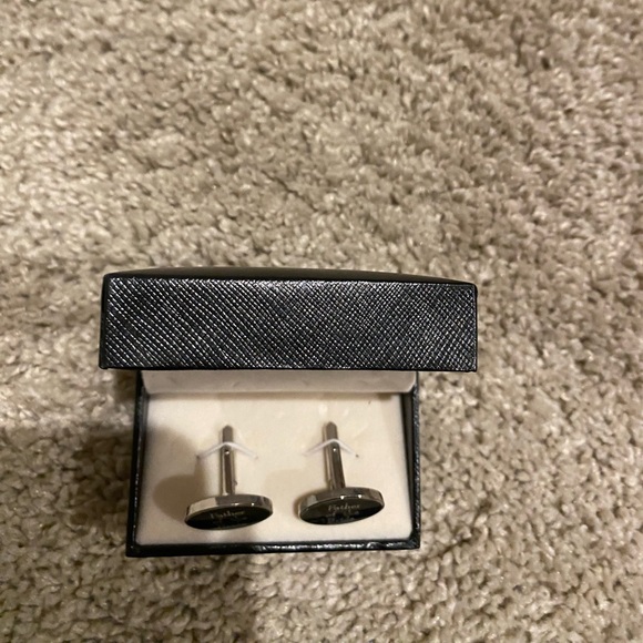 Father of the bride cuff links - black and silver - Picture 2 of 3